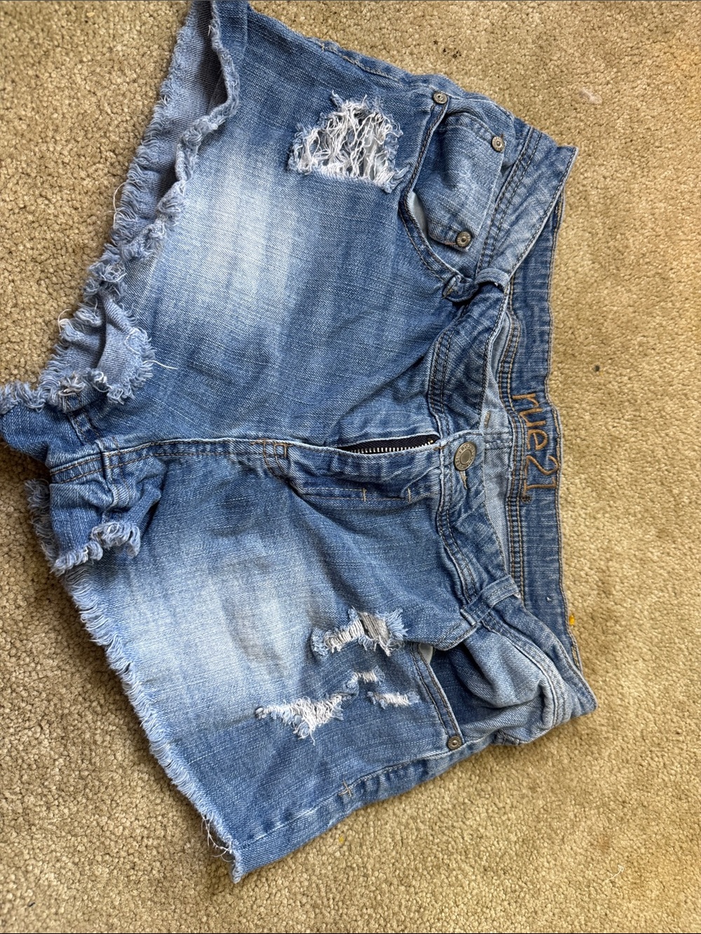 Rue21 Light Blue Distressed Denim Shorts